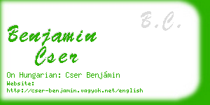 benjamin cser business card